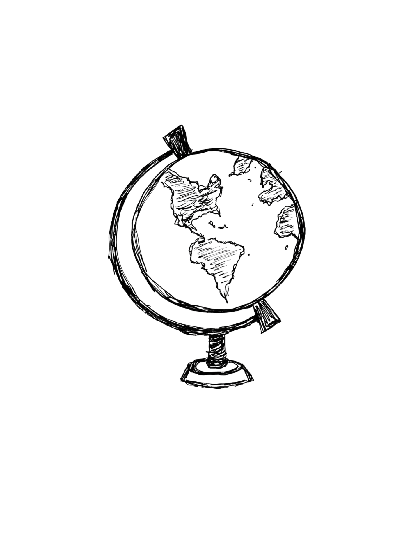 Hand-drawn globe